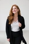 Base Level Curvy Strickjacke Gro&szlig;e Gr&ouml;&szlig;en schwarz 44 EU