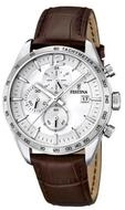 Festina Quarzuhr Chronograph Braunes Lederband, 43,5 mm, F16760/1,