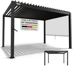 Juskys Terrassendach Tahiti 3x4 m, BxT: 400x300 cm, Lamellendach, Pergola f&uuml;r