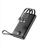 VEGER 10 000mAh (Micro + Typ C + iPhone) Ladekabel Schwarz Powerbank