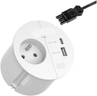 Bachmann 938.304 Tischsteckdose Wei&szlig; Einbau-Tischsteckdose, mit USB, mit