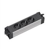 Bachmann STEP ALU 3xCEE7/3 GST18 Einbau-Tischsteckdosenleiste, 906.18815