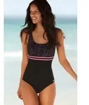 Venice Beach Badeanzug mit trendigem Logoprint und Shaping-Effekt grau|schwarz...