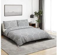 vidaXL Bettbezug vidaXL Bettw&auml;sche-Set Grau 200x220 cm Baumwolle