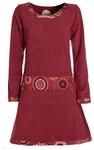 Vishes Midikleid Extra warmes Winterkleid Damen Langarm Kleider Sweatkleid Fleece