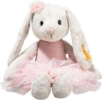 Steiff Kuscheltier Steiff Hoppie Hase Ballethase 30cm grau rosa Soft Cuddly Friends