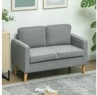 HOMCOM 2-Sitzer Sofa mit 2 Armlehne, Stauraum, Kleine Loveseat, Holzbeine,...