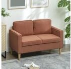 HOMCOM 2-Sitzer Sofa mit 2 Armlehne, Stauraum, Kleine Loveseat, Holzbeine,...