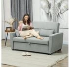 HOMCOM Schlafsofa 2-Sitzer Sofa mit Schlaffunktion, Verstellbare R&uuml;ckenlehne,