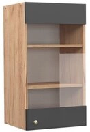 Vicco Glash&auml;ngeschrank Fame-Line, Anthrazit-Gold/Goldkraft Eiche, 40 cm (1-St)