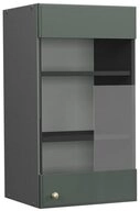 Vicco Glash&auml;ngeschrank Fame-Line, Gr&uuml;n-Gold Landhaus/Anthrazit, 40 cm (1-St)