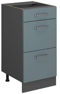 Vicco Unterschrank R-Line, Blau-Grau/Anthrazit, 40 cm mit Schubladen, ohne