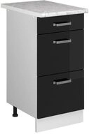 Vicco Unterschrank R-Line, Schwarz Hochglanz/Wei&szlig;, 40 cm mit Schubladen, AP...