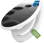 banjado WC-Sitz mit Kindersitz Motiv Schwarze Steine (mit Kindersitz, integrierte
