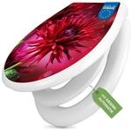 banjado WC-Sitz mit Kindersitz Motiv Rote Dahlien (mit Kindersitz, integrierte
