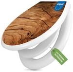 banjado WC-Sitz mit Kindersitz Motiv Trockenes Holz (mit Kindersitz, integrierte
