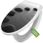 banjado WC-Sitz mit Absenkautomatik Motiv Schwarze Steine (umweltfreundliches