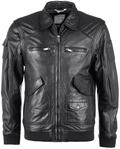 Lederjacke JCC "Lederjacke 3102163", Herren, Gr. 50, schwarz, Obermaterial: 100%
