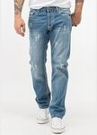 Rock Creek Straight-Jeans Herren Jeans dicke N&auml;hte Blau RC-2268