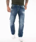 Rock Creek Straight-Jeans Herren Jeans dicke N&auml;hte RC-2369
