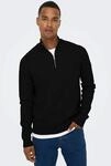 Strickpullover ONLY & SONS "OS Knit", Herren, Gr. S, schwarz, Strick, Obermaterial: