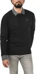 Blend Langarm-Poloshirt BHRalle Longsleeve mit verl&auml;ngerter R&uuml;ckenpartie schwarz L