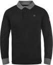 Langarm-Poloshirt BLEND "Langarm-Poloshirt BHRalle", Herren, Gr. L, schwarz,