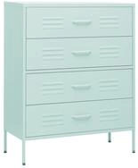 vidaXL Kommode, Sideboard Minzgr&uuml;n 80x35x101,5 cm Stahl