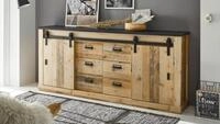 M&ouml;bel Akut Sideboard Sideboard Sherwood 55 Old Style hell anthrazit mit soft-close