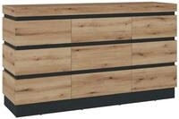 Meble W&oacute;jcik Sideboard in Coast Evoke Eiche Dekor/Kosmos Grau - 160,8x92,5x45cm