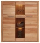 Innostyle Highboard 3 T&uuml;ren, mit LED, FSC, Kernbuche teilmassiv - 127x137x40cm