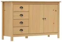vidaXL Sideboard Sideboard Hill Honigbraun 130x40x80 cm Massivholz Kiefer (1 St)