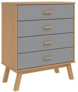 vidaXL Kommode Schubladenschrank OLDEN Grau und Braun Massivholz Kiefer (1 St)