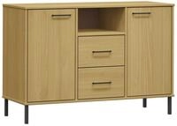 vidaXL Sideboard Sideboard OSLO mit Metallbeinen Braun 113x40x77 cm Massivholz (1 St)