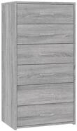 vidaXL Sideboard NA Sideboard mit 6 Schubladen Grau Sonoma 50x34x96cm Spanplatte
