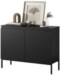 Selsey Sideboard BEMMI, 2-t&uuml;rig mit 4 F&auml;chern, Metallgestell in Schwarz