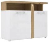 FORTE Kommode in Weiss Glanz / Artisan Eiche Dekor - 103,5x85,9x43,4cm (BxHxT)