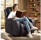 HOMCOM Massagesessel Relaxsessel mit Liegefunktion, Fernsehsessel mit Wippfunktion
