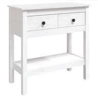 vidaXL Konsolentisch, Beistelltisch Wei&szlig; 75x35x75 cm Massivholz Kiefer