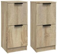 vidaXL Sideboard Sideboards 2 Stk. Sonoma-Eiche 30x30x70 cm Holzwerkstoff (2 St)
