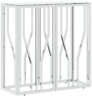 vidaXL Beistelltisch Konsolentisch Silbern 70x30x70 cm Edelstahl und Glas (1-St)