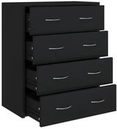 vidaXL Sideboard, Kommode mit 4 Schubladen 60&times;30,5&times;71 cm Schwarz
