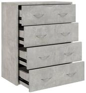 vidaXL Kommode, Sideboard mit 4 Schubladen 60x30,5x71 cm Betongrau