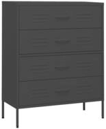 vidaXL Stauraumschrank vidaXL Kommode Anthrazit 80x35x101,5 cm Stahl