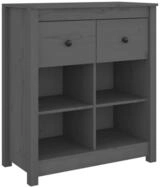 vidaXL Sideboard NA Sideboard Grau 70x35x80 cm Massivholz Kiefer Anrichte...