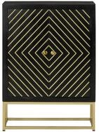 vidaXL Sideboard, Kommode mit 2 T&uuml;ren Schwarz Gold 55x30x75 cm Massivholz Mango