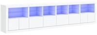 vidaXL Sideboard Sideboard mit LED-Leuchten Wei&szlig; 283x37x67 cm (1 St)