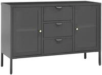 vidaXL Sideboard Sideboard Anthrazit 105x35x70 cm Stahl und Hartglas (1 St)