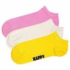 Happy Socks Socken Tagessocke Sneaker Low Solid pink/gelb/weiss - 3 Paar
