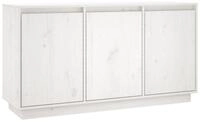 vidaXL Sideboard, Kommode Wei&szlig; 111x34x60 cm Massivholz Kiefer